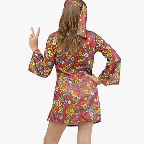 PEACE AND LOVE ❤️ HIPPIE CHILD DRESS COSTUME SIZE MEDIUM 🌟NWOT🌟 - Picture 10 of 13